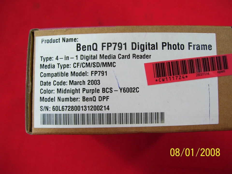 BENQ DIGITAL PHOTO FRAME PICTURE FP791 LCD MONITOR 4-IN-1 MEDIA CARD READER - Image 2 of 4