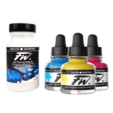 Daler Rowney FW Pouring Medium & Ink Set