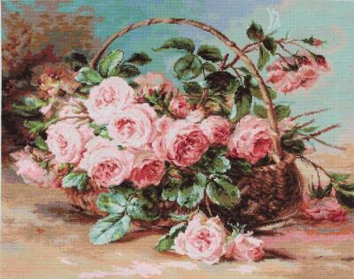 Basket of Roses B547L Luca-S Counted Cross-Stitch Kit