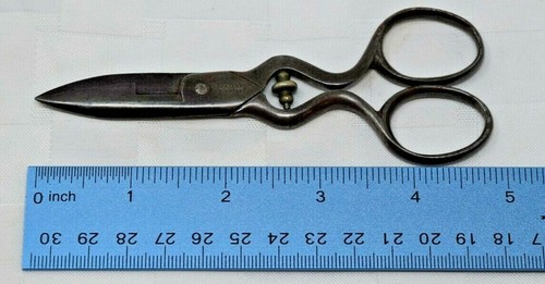 Vintage weiße Brüder Schere, Nähen, funktionstüchtig - Bild 5 von 6