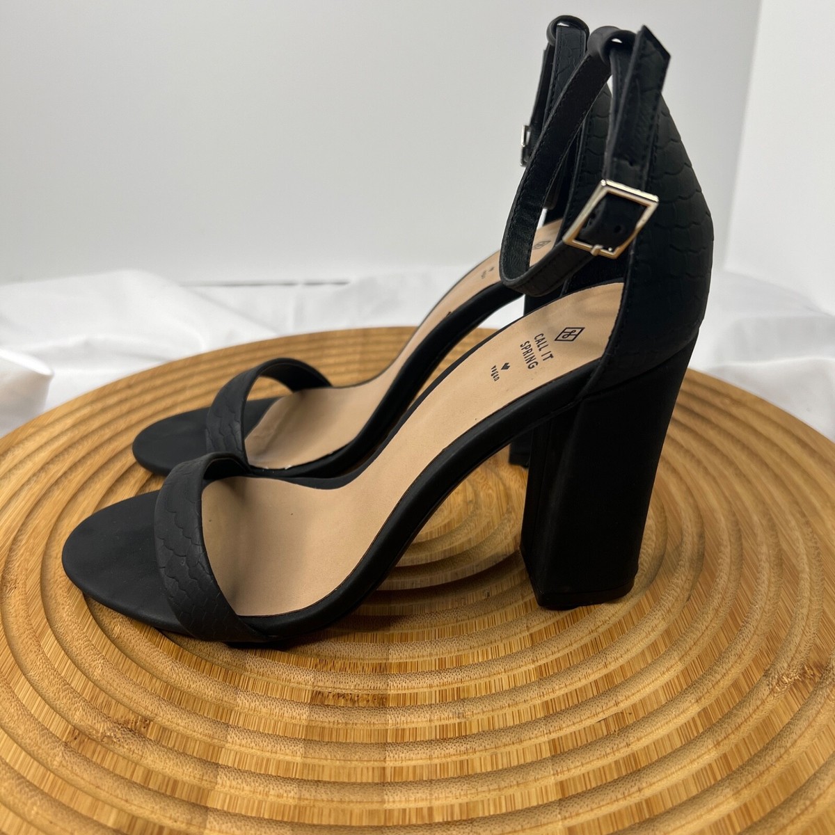 CALL IT SPRING WOMEN BLACK SANDALS OPEN TOE HIGH HEEL SHOES  display picture 1