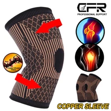 Copper Infused Knee Brace Support Stabilizer Patella Compression Sleeve Wrap CFR