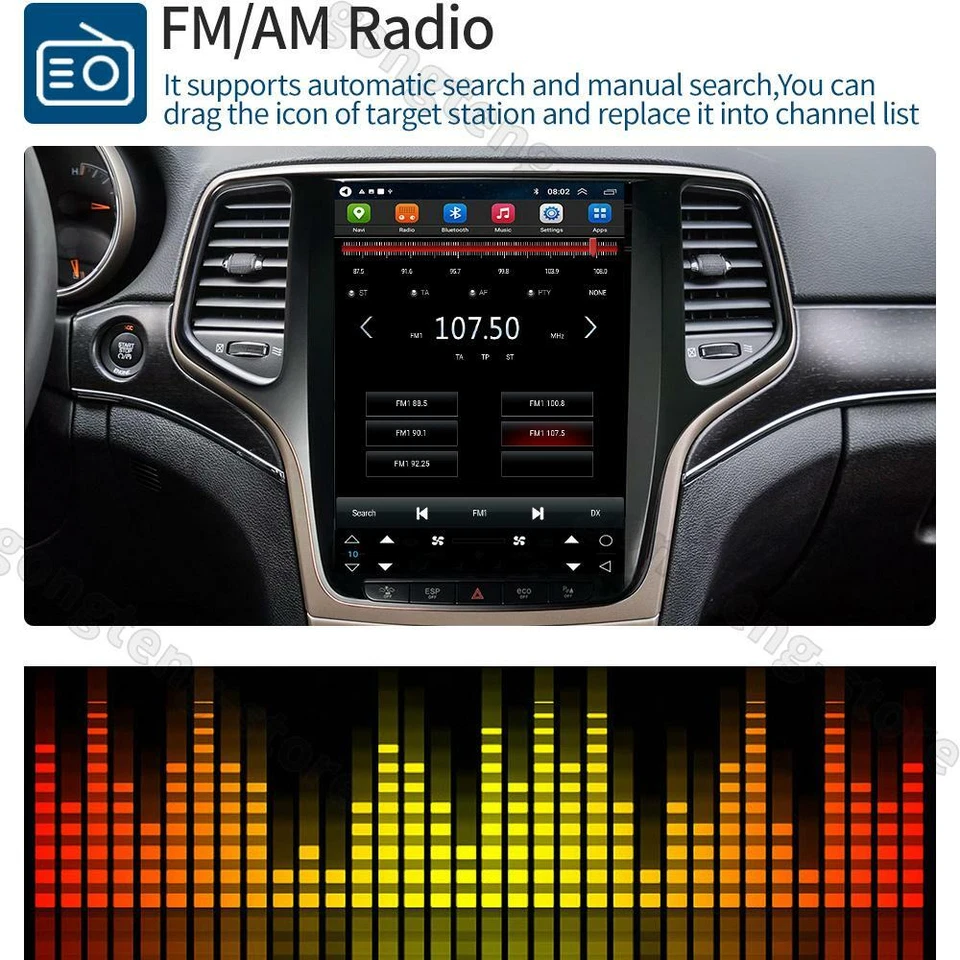 10.4" Android13 Car GPS Radio Audio Stereo For Jeep Grand Cherokee 2014-2017 Foto 4 de 4