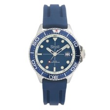 Stroili Malibù Mens Quartz Watch 1685369 Blue Dial Silicone Strap 200m