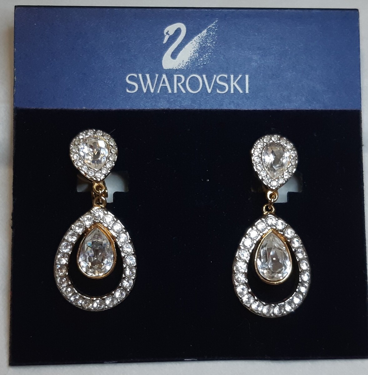 Drop Earrings Swarovski Earrings The Bay Swan Black Drop Rosegold