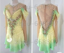 Figure Skating Dress Ice Skating Dress Competition Skating Wear yellow dyeing
