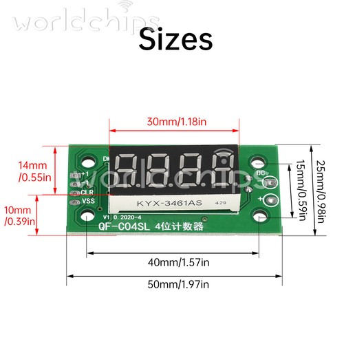 DC4-40V 0-9999 Electronic Digital Counter Module With Power Cut Memory Function - Picture 3 of 17