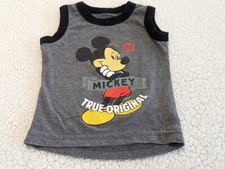 Mickey Mouse Sleeveless Shirt And Gray Cargo Shorts Size 12 Months