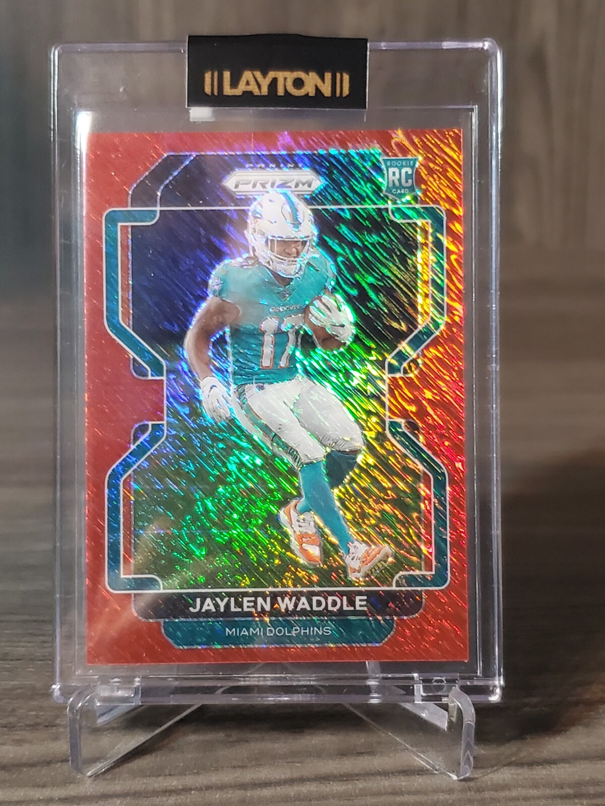 2021 Panini Prizm JAYLEN WADDLE RC Red Shimmer /35 FOTL #338 Miami Dolphins