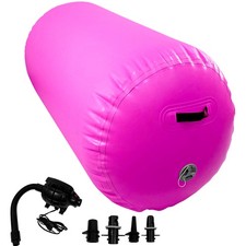 Air Barrel Gym Mat 60x100cm-Safe Inflatable Roller Electric Pump 110kg Capacity