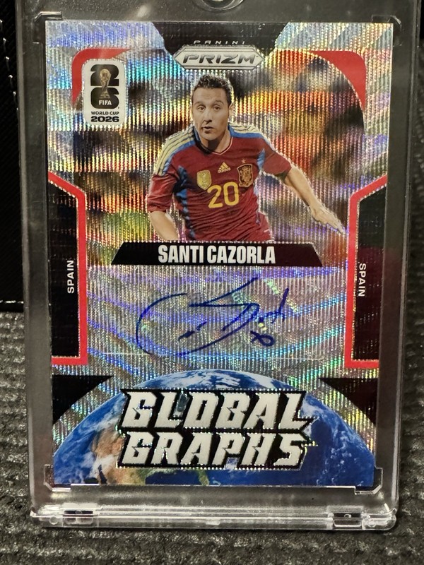 2026 Prizm FIFA World Cup Santi Cazorla Global Graphs Auto Silver Wave Spain!