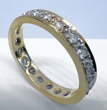 Diamond Full Eternity Ring 20x Diamonds Size N 9ct Yellow Gold Hallmarked 2.7g