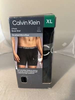 Calvin Klein Boxer Brief Mens XL Black Brushed Microfiber Moisture-wicking 36-38