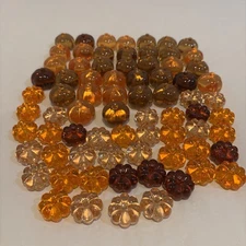 Acrylic Fall Pumpkins with Stems 70 pc. Orange Yellow Bowl filler Table Scatter