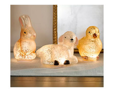 3-Piece Lit Mercury Glass Bunny, Lamb and Chick by Valerie
