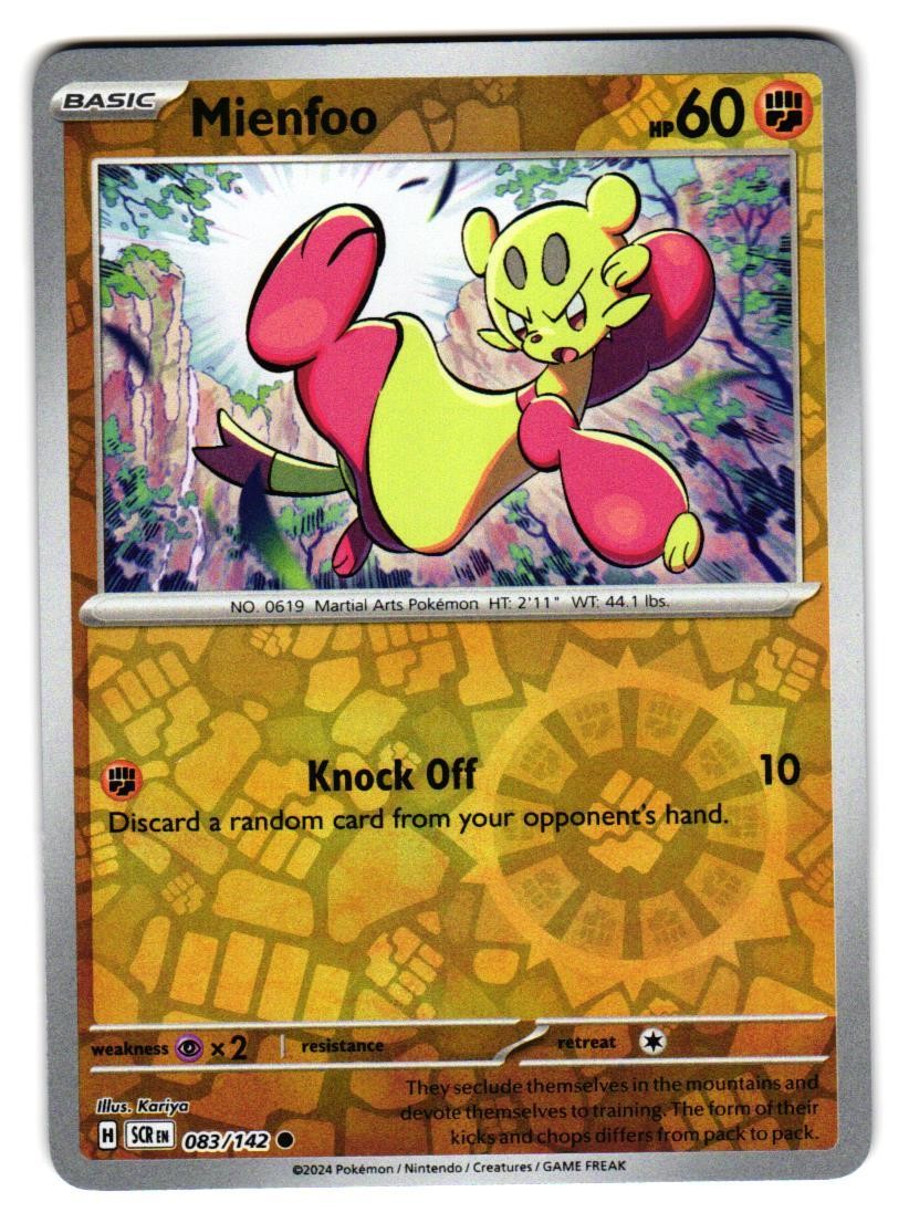 Mienfoo 83/142 Common Stellar Crown Pokemon Reverse Holo Near Mint