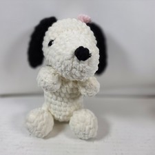 Handmade Crochet Snoopy Plush Amigurumi Dog W...