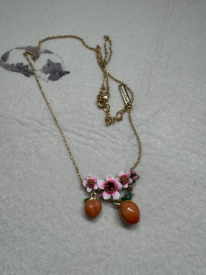 les Nereides Orange And Flowers  Necklace  - Image 2 of 4