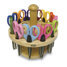 School Smart Paper Edger Scissors 6-1/2 X 2-1/2 Inches Assorted Colors Set Of