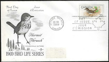 🍁Canada    #498     HERMIT THRUSH     Fine Used  1969  Rosecraft  Cover
