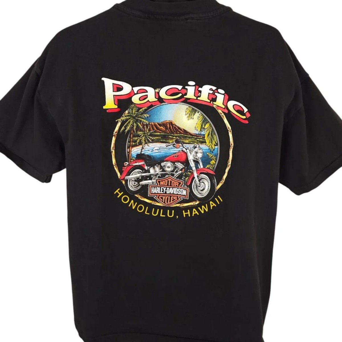 Vintage 1958 Harley Davidson Panhead Honolulu T-Shirt Made In USA