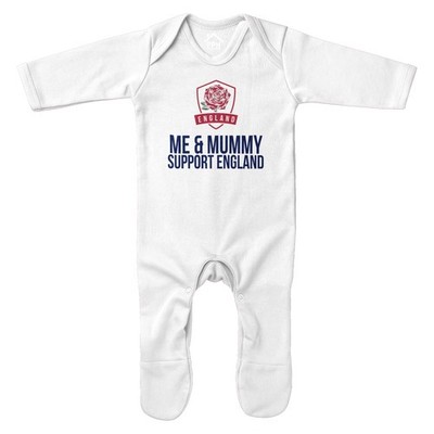 Baby Me And Mummy Support England Strampler lustig Fußball Rugby Abzeichen Englisch