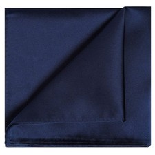 Mens Pocket Square Marine Navy Blue Satin Hanky