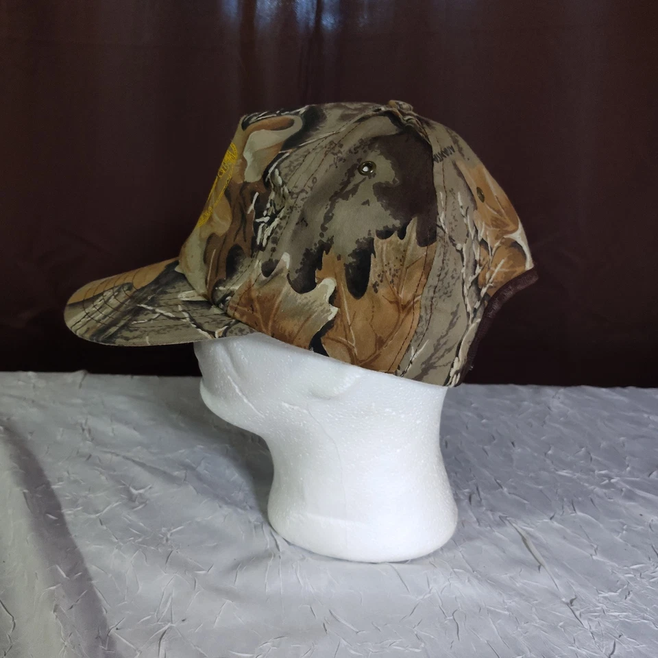 Vintage 80s Hunting Hat Mens Snapback Deer Skull Old Mossy Leaf Camo - Image 4 of 4