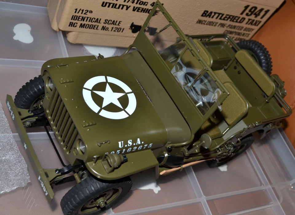 ROC Hobby 1941 MB Scaler Jeep Willys Replica 1/12th RC Car FMMROC009RTR - NICE! - Image 2 of 4