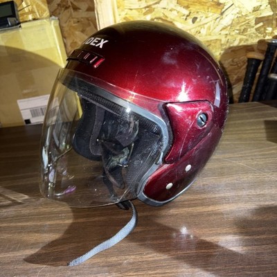 Vintage Ridex Open Face Half Helmet Size M Medium, Burgundy