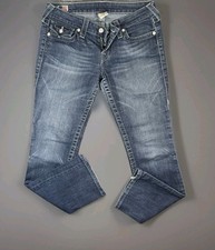 (Y2K) TRUE RELIGION Women’s Low-Rise Straight Leg Jeans Sz (28) - Made In USA