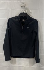 Under Armour Women's Black 1/4 Zip Athletic Pullover Jacket Thumbholes Sz M