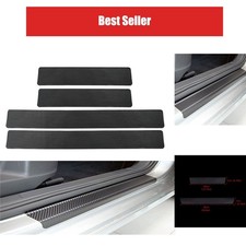 Car Door Sill Protectors Carbon Fiber Universal Entry Scuff Guards 4pc