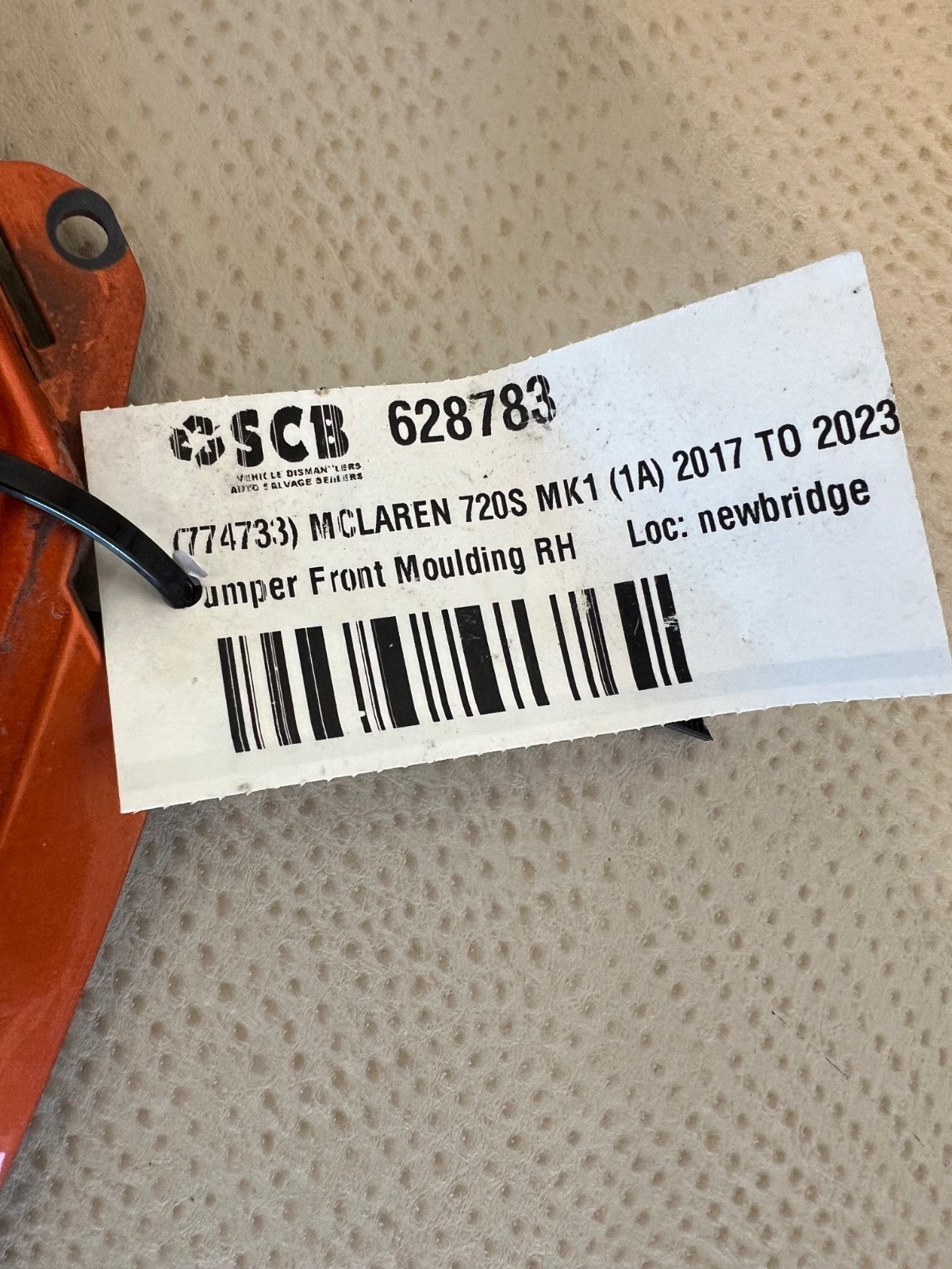MCLAREN 720S FRONT BUMPER RIGHT PASSENGER SIDE AIR INLET DUCT VENT MOULDING OEM