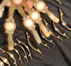 **VINTAGE** (22) Brass Plated w/ Stone Center Drawer Pulls Cabinet Door Handles — photo 6
