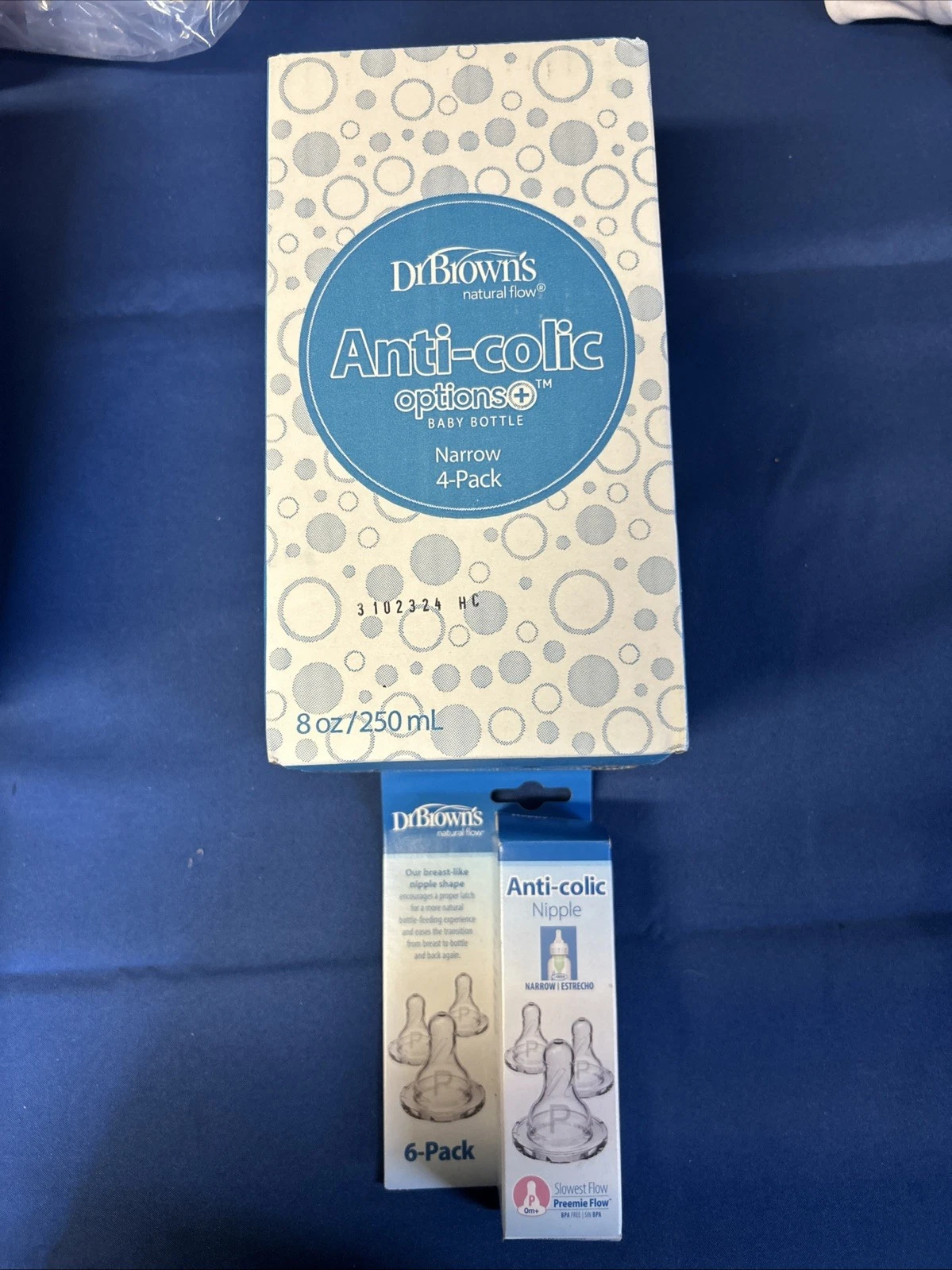 New Dr. Brown’s Options Baby Bottle w/ nipples, 8oz - 4 Pack + Nipple 6pack