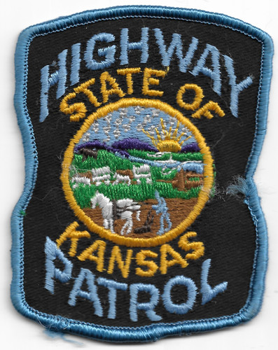 USED - Kansas Highway Patrol (2.75" x 3" size) shoulder police patch (fire)