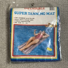 Vintage NIP Inflatable Vinyl Pool Float 72" x 30" Super Tanning Mat Blow Up