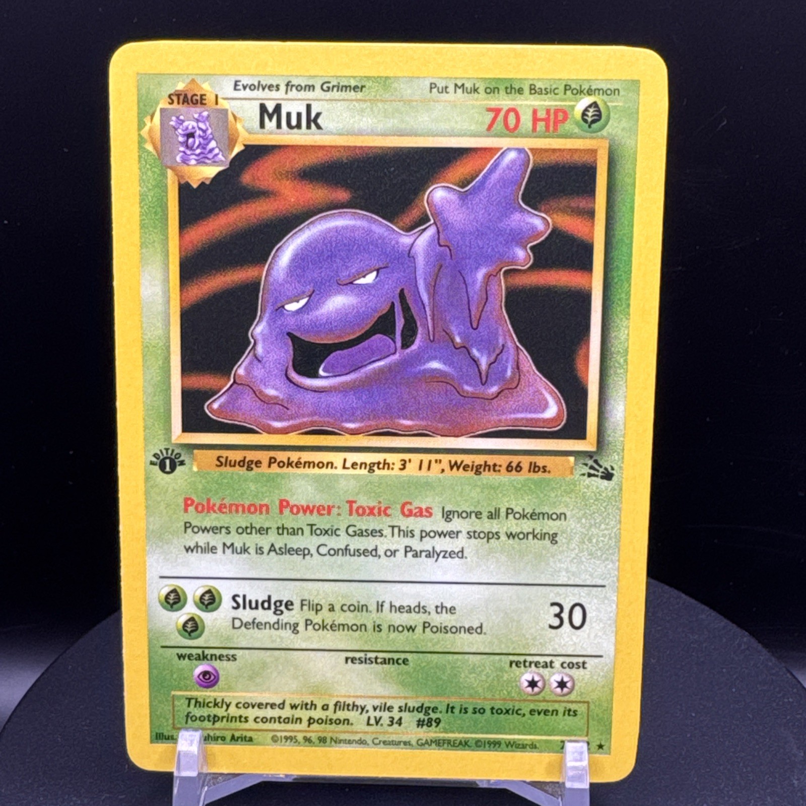 1st Edition Muk 28/62 Fossil Non Holo Rare 1999 WOTC Pokemon TCG Card LP