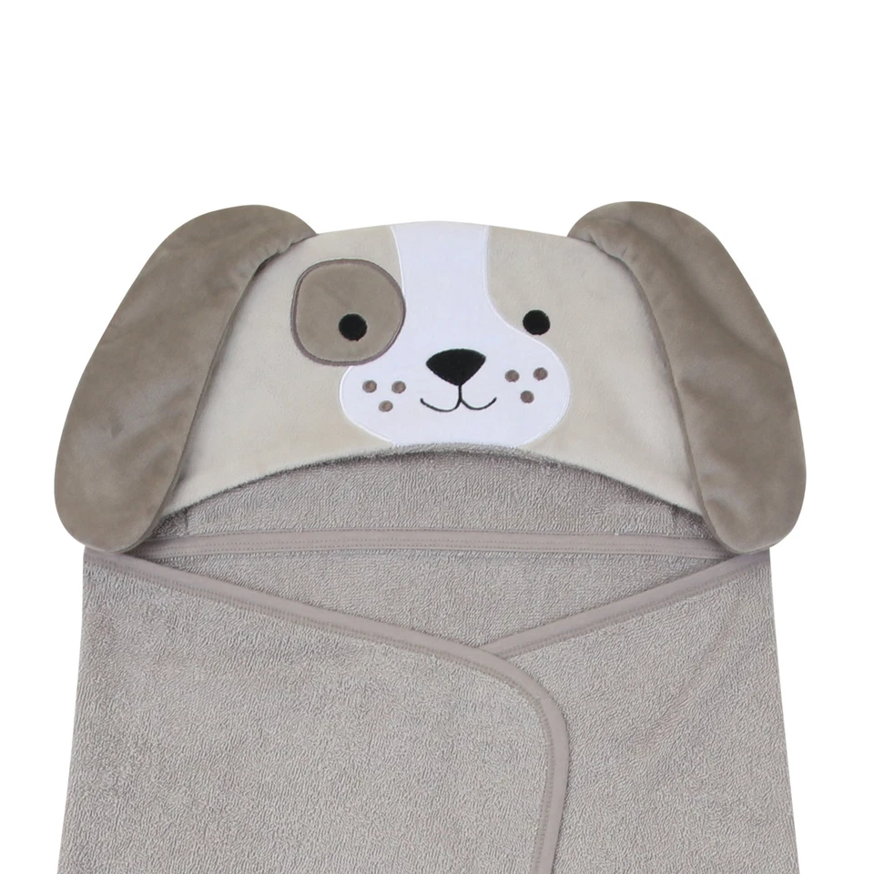Lambs & Ivy Baby/Infant Luxury Cotton Terry Dog/Puppy Hooded Bath Towel - Image 3 of 4