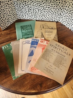 Vintage Piano Sheet Music Lot - Sea Pieces, Christmas, Blue Moon
