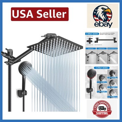 Adjustable 11'' Extension Arm Shower Set - 8'' Rain Head & Handheld Option