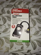 Hyper Tough 1-Outlet All-Weather Timer, Indoor/Outdoor, HTH1015, Black (NEW)