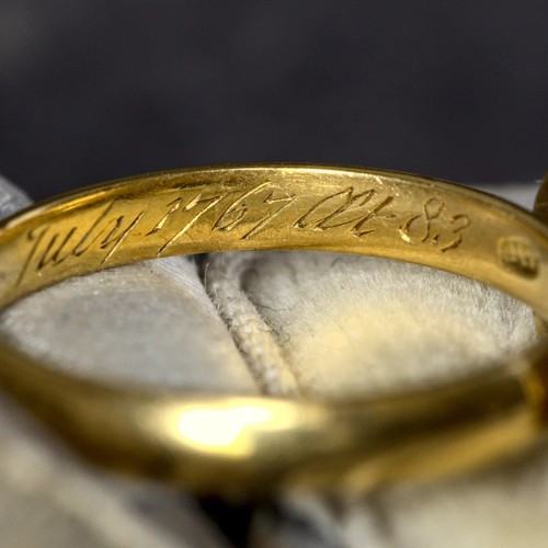 UNIQUE ANTIQUE ENGLISH 22K GOLD BAND RING w/HIGH POLITICAL PROVENANCE 1767 - 第 6/9 張圖片
