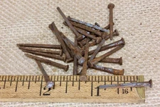 1” Old Square Nails 10 Real 1850’s Vintage Rusty Patina 5/32” Small Head Brads