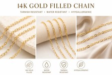 14K Gold Filled Flat Cable Chain 1.8mm - 1 Foot