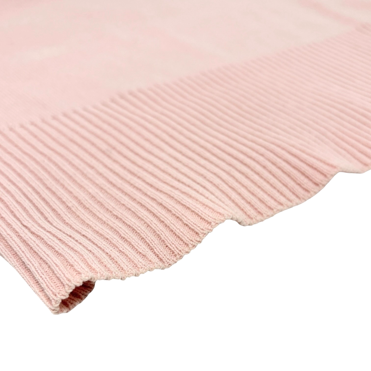 CHANEL Vintage 05C CC Logo Ribbed Knit Tank Top #38 Pink Cotton