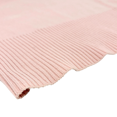 CHANEL Vintage 05C CC Logo Ribbed Knit Tank Top #38 Pink Cotton