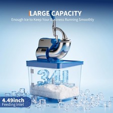 Commercial Ice Crusher 300W 661Lbs/Hr Double-Blade w/Spare Blades 1450RPM