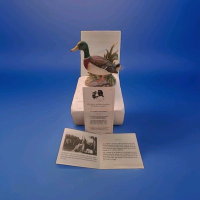 Vintage 1983 John James Audubon Porcelain Mallard Duck Figurine Box COA Mint 